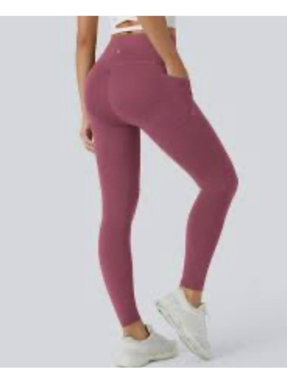 Halara XS 7/8 Womens High-Waisted 7/8 Leggings XS Pink Stretchy Nylon Blend With